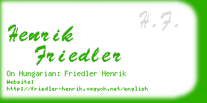 henrik friedler business card